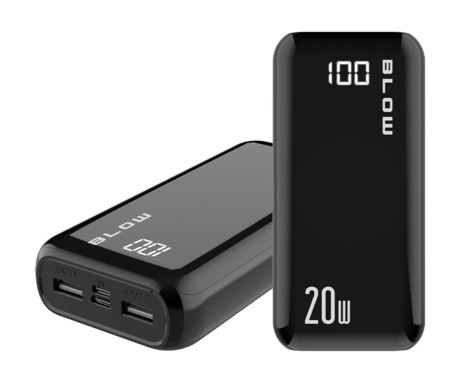 EOL - Power bank BLOW PB30A, 30.000mAh, Polymer baterija, Quick Charge 3.0, LED zaslon, Type-C, črna