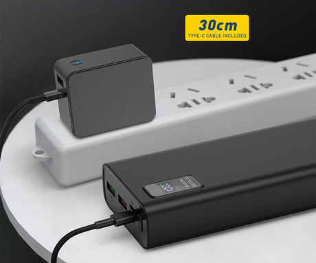 Power Bank PLATINET 20.000mAh, Li-Polymer, Quick Charge 3.0, Power Delivery 3.0, LED prikazovalnik, Type-C, črna