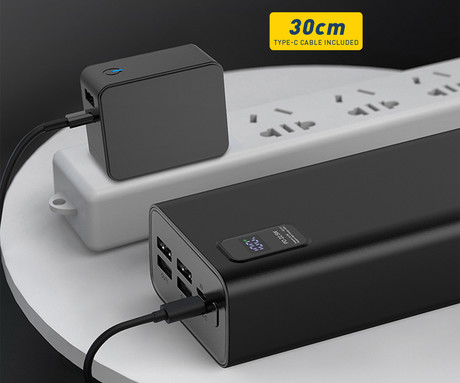 Power Bank PLATINET 30.000mAh, Li-Polymer, Quick Charge 3.0, Power Delivery 3.0, LED prikazovalnik, Type-C, črna