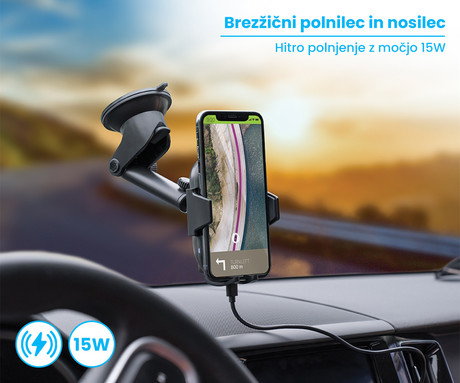 EOL - FOREVER ACH15W 2v1 Avtomobilski nosilec z Qi brezžičnim polnjenjem