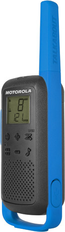 MOTOROLA T62 walkie talkie komplet, 2-KIT, PMR446, VOX funkcija, doseg 8km, polnilna baterija, +dodatki, moder