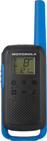 MOTOROLA T62 walkie talkie komplet, 2-KIT, PMR446, VOX funkcija, doseg 8km, polnilna baterija, +dodatki, moder