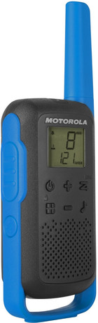 MOTOROLA T62 walkie talkie komplet, 2-KIT, PMR446, VOX funkcija, doseg 8km, polnilna baterija, +dodatki, moder