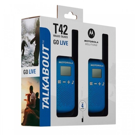 MOTOROLA T42 walkie talkie komplet, 2-KIT, PMR446, 16 kanalov, doseg 4km, +dodatki, moder
