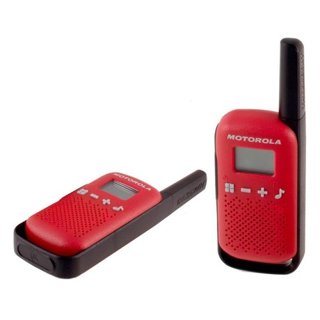 MOTOROLA T42 walkie talkie komplet, 2-KIT, PMR446, 16 kanalov, doseg 4km, +dodatki, rdeč