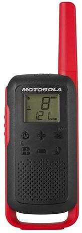 MOTOROLA T62 walkie talkie komplet, 2-KIT, PMR446, VOX funkcija, doseg 8km, polnilna baterija, +dodatki, rdeč
