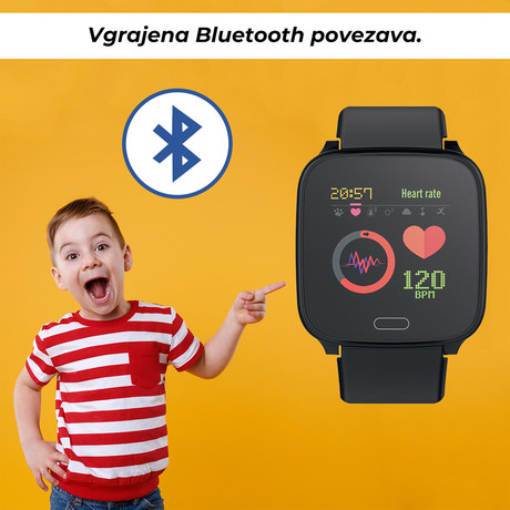 EOL - FOREVER pametna mladostniška / otroška /športna ura JW-100, 1.3'', Bluetooth, IP68, črna