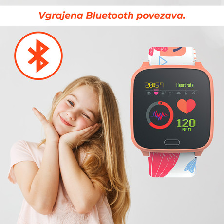 EOL - FOREVER pametna mladostniška / otroška /športna ura JW-100, 1.3'', Bluetooth, IP68, oranžna