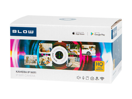 IP kamera + LED žarnica BLOW H-823, 2v1, WiFi, Full HD 3MP, 360° kot snemanja, IR nočno snemanje, senzor gibanja, aplikacija, bela