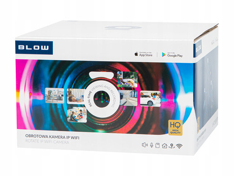 IP kamera BLOW H-335, WiFi, Super HD 3MP, vrtenje, nagibanje, IR nočno snemanje, senzor gibanja, aplikacija, bela