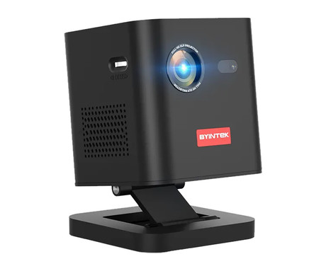 BYINTEK P19 prenosni 3D LED DLP projektor, Android, WiFi, Bluetooth, 2GB+32GB, baterija, 350 lumnov, zvočniki, max 4K UHD, HDMI + vgrajeno stojalo + torbica