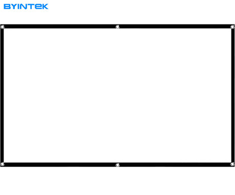 BYINTEK PROJECTION SCREEN projekcijsko platno, 100" (254cm) diagonala, 16:9 razmerje, visok kontrast, priloženi dodatki za namestitev, pralen material, belo