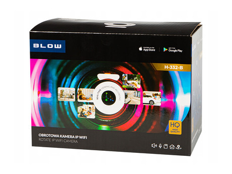 BLOW H-332 IP kamera, 2 objektiva, WiFi, Full HD 2+2MP, vrtenje, nagibanje, IR nočno snemanje, senzor gibanja, aplikacija, črna