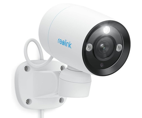 Reolink RLC-81PA IP kamera, 4K Ultra HD, PoE, 180° vrtenje, IR nočno snemanje, LED reflektor, aplikacija, IP67 vodoodpornost, dvosmerna komunikacija, bela