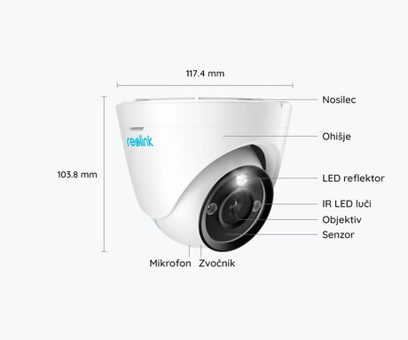 Reolink RLC-833A IP kamera, PoE, 4K UHD, IR nočno snemanje, 3x Optični ZOOM, LED reflektor, aplikacija, IP66 , dvosmerna komunikacija