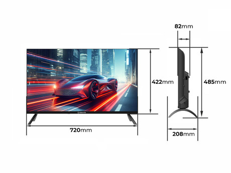 LED TV MANTA 32LHA123E, 81cm (32"), HD+, Android, WiFi, Dolby Digital+, STEREO 5.1, DVB-C/T/T2/S/S2, Hotel Mode, 3x HDMI, 2x USB, 1x CI+, Frameless oblika