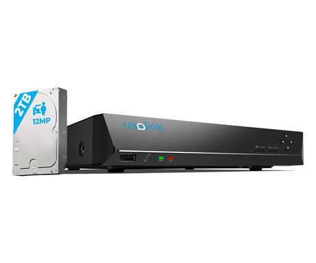 EOL - Reolink RLK8-1200B4-A varnostni komplet, 1x NVR snemalna enota (2TB) + 4x IP kamere B1200, zaznavanje gibanja, 4K Ultra HD+, IR LED, dvosmerna komunikacija, aplikacija, IP66