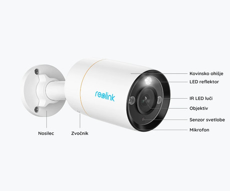 EOL - Reolink RLK8-1200B4-A varnostni komplet, 1x NVR snemalna enota (2TB) + 4x IP kamere B1200, zaznavanje gibanja, 4K Ultra HD+, IR LED, dvosmerna komunikacija, aplikacija, IP66