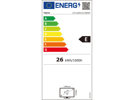 Trevi LED TV 32'' 3209 S2 (diagonala 81cm), SMART Android, WiFi, RJ-45, DVBT-S2/T-2, CI+, HDMI, H.265