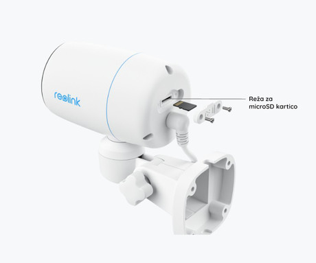 Reolink RLC-81PA IP kamera, 4K Ultra HD, PoE, 180° vrtenje, IR nočno snemanje, LED reflektor, aplikacija, IP67 vodoodpornost, dvosmerna komunikacija, bela