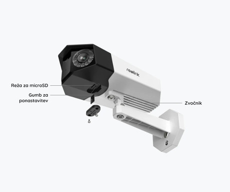 Reolink Duo 2 PoE IP kamera, dva objektiva, 4K Ultra HD, WiFi, 180° snemalni kot, IR nočno snemanje, LED reflektorji, aplikacija, IP66 vodoodpornost, dvosmerna komunikacija, bela