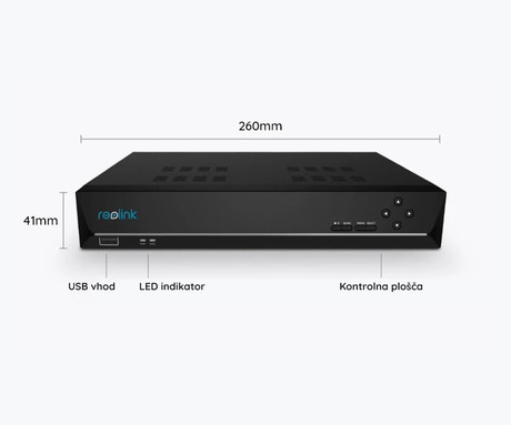 EOL - Reolink RLK8-1200B4-A varnostni komplet, 1x NVR snemalna enota (2TB) + 4x IP kamere B1200, zaznavanje gibanja, 4K Ultra HD+, IR LED, dvosmerna komunikacija, aplikacija, IP66