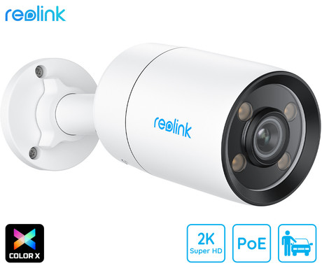 Reolink CW410 IP kamera, 2K Super HD, PoE, ColorX, barvno nočno snemanje, LED reflektorji, aplikacija, IP67 vodoodpornost, dvosmerna komunikacija, bela