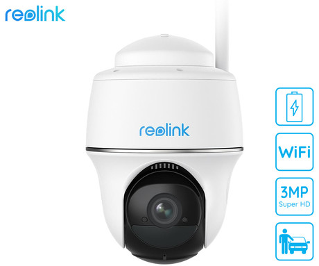 Reolink ARGUS B420 IP kamera, 3MP Super HD, WiFi, baterija, vrtenje in nagibanje, IR nočno snemanje, aplikacija, vodoodporna, dvosmerna komunikacija, bela