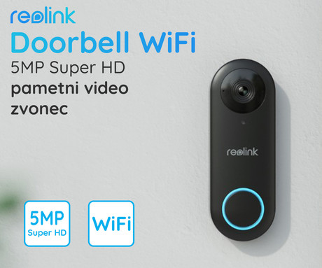 EOL - Reolink DOORBELL WiFi pametni video zvonec, 2K+, WiFi, nočno snemanje, zaznavanje gibanja, aplikacija, dvosmerna komunikacija, vodoodpornost
