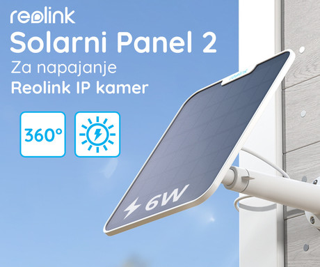 Reolink SOLARNI PANEL 2, 6W, solarno napajanje kamer serije Argus / Go / Duo / TrackMix, 4m kabel, USB Type-C, bel