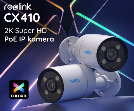 EOL - Reolink CX410 IP kamera, 2K Super HD, PoE, ColorX, barvno nočno snemanje, LED reflektorji, aplikacija, IP67 vodoodpornost, dvosmerna komunikacija, bela