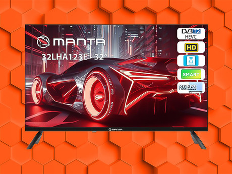 LED TV MANTA 32LHA123E, 81cm (32"), HD+, Android, WiFi, Dolby Digital+, STEREO 5.1, DVB-C/T/T2/S/S2, Hotel Mode, 3x HDMI, 2x USB, 1x CI+, Frameless oblika