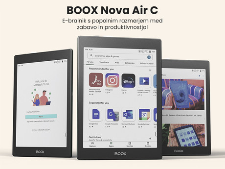 EOL - E-bralnik/tablični računalnik 7.8'' BOOX Nova Air C, barvni zaslon, Android 11, 3GB RAM + 32GB ROM, Wi-Fi, Bluetooth 5.0, USB Type-C, črn