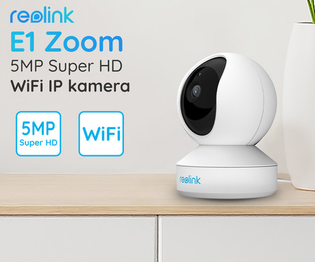 EOL - Kamera Reolink E1 ZOOM, brezžična WiFi, 5MP Super HD, 3x Zoom povečava, nočno snemanje, senzor gibanja, aplikacija, dvosmerna komunikacija, vrtljiva 355°/50°, bela
