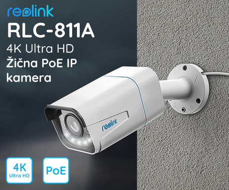 EOL - Kamera Reolink RLC-811A, PoE, 4K-UHD, AI, 5x zoom, nočno snemanje, IP66, upravljanje na daljavo