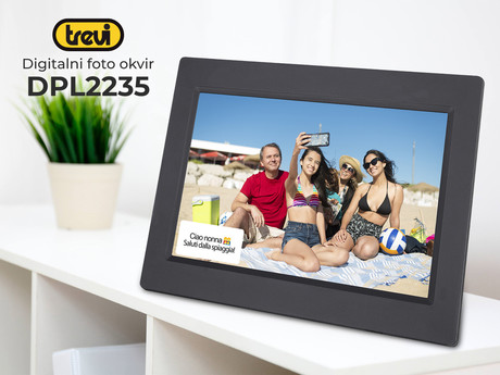 TREVI DPL2235 Digitalni foto okvir, 10.1'' zaslon na dotik, WiFi Smart, 8GB + reža za MicroSD, aplikacija Frameo, črne barve