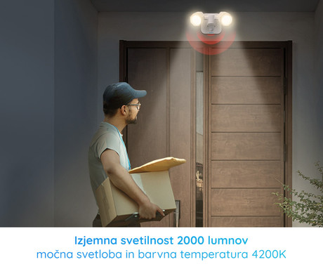 EOL - Reolink Floodlight WiFi LED reflektor, pametni, 2000 lumnov, 4200K, WiFi, vrtenje in nagibanje, senzor gibanja, 3 načini osvetlitve, IP65 vodoodpornost, bel