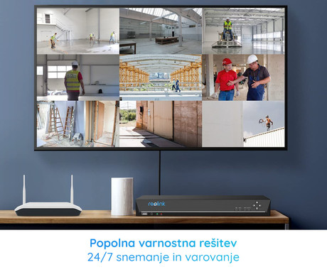 Reolink RLN36 snemalna enota, priklop do 36 kamer, 3x max. 16TB HDD disk, razširljiv spomin do 48TB, neprekinjeno snemanje, alarm, črna