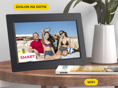 TREVI DPL2235 Digitalni foto okvir, 10.1'' zaslon na dotik, WiFi Smart, 8GB + reža za MicroSD, aplikacija Frameo, črne barve