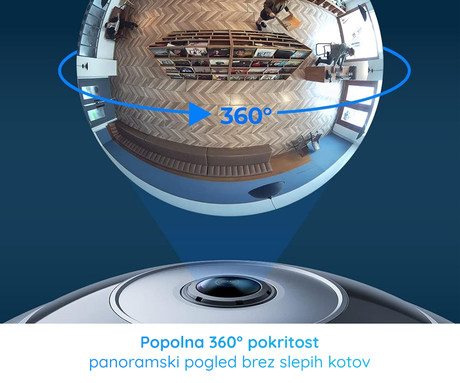 Reolink FE-W IP kamera, 2K+ Super HD, WiFi, 360° Fisheye, IR nočno snemanje, aplikacija, dvosmerna komunikacija, sirena, črno siva