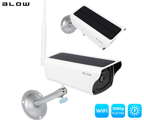 BLOW H-492 IP kamera, WiFi, Super HD 2MP, baterija, solarni panel, IR nočno snemanje, senzor gibanja, aplikacija, bela