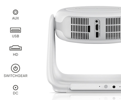 BYINTEK VEVSHAO A10 prenosni LED projektor, Android, WIFI 6, Bluetooth, 380 ANSI lumnov, zvočnik, samodejni fokus, deljenje zaslona, max 4K UHD, USB / HDMI / AUX, +daljinec
