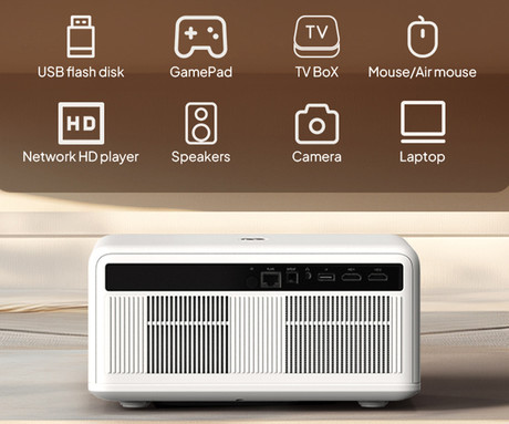 BYINTEK LOVE U14 prenosni LED projektor, Android, WIFI 6, Bluetooth, 1250 ANSI lumnov, STEREO zvočniki, samodejni fokus, deljenje zaslona, max 4K UHD, USB / HDMI / AUX / RJ-45, +daljinec