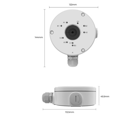 Reolink B10 Junction Box, zaščita za kable in RJ-45 konektor, kompatibilnost z Reolink kamerami, enostavna namestitev, bela