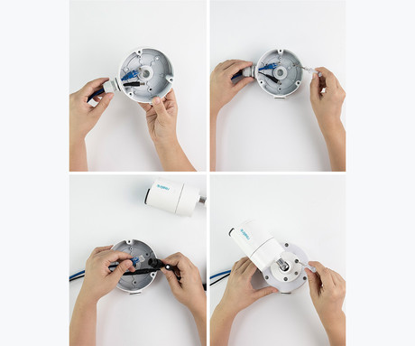 Reolink B10 Junction Box, zaščita za kable in RJ-45 konektor, kompatibilnost z Reolink kamerami, enostavna namestitev, bela