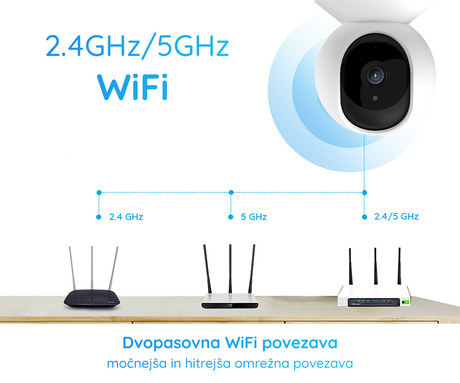 Reolink E330 IP kamera, 4MP Super HD, WiFi, vrtenje in nagibanje, IR nočno snemanje, predsnemanje, aplikacija, dvosmerna komunikacija, bela