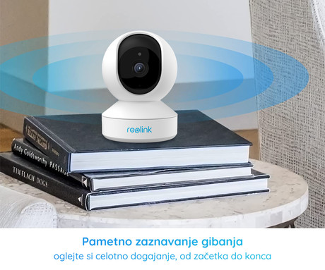 Reolink E330 IP kamera, 4MP Super HD, WiFi, vrtenje in nagibanje, IR nočno snemanje, predsnemanje, aplikacija, dvosmerna komunikacija, bela