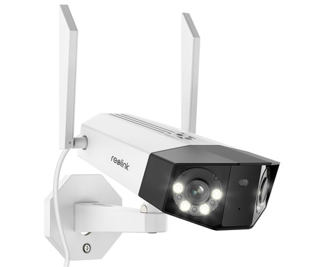 Reolink DUO W730 IP kamera, dva objektiva, 4K 8MP Ultra HD, Dual WiFi, 180° snemalni kot, IR nočno snemanje, LED reflektorji, aplikacija, IP66 vodoodpornost, dvosmerna komunikacija, bela