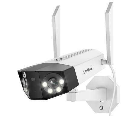 Reolink DUO W730 IP kamera, dva objektiva, 4K 8MP Ultra HD, Dual WiFi, 180° snemalni kot, IR nočno snemanje, LED reflektorji, aplikacija, IP66 vodoodpornost, dvosmerna komunikacija, bela