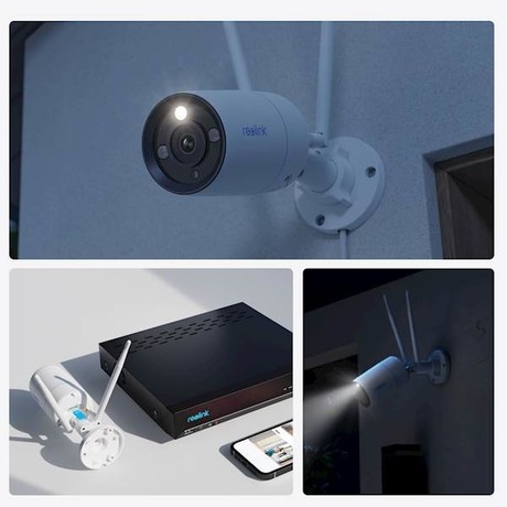 Reolink W330 IP kamera, 4K 8MP Ultra HD, WIFI 6, barvno nočno snemanje, LED reflektor, aplikacija, IP67 vodoodpornost, dvosmerna komunikacija, bela